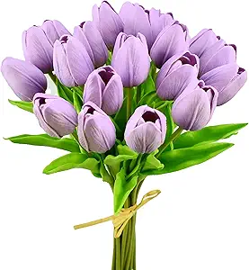 Mandy's Artificial Tulips 20 Stems Lilac