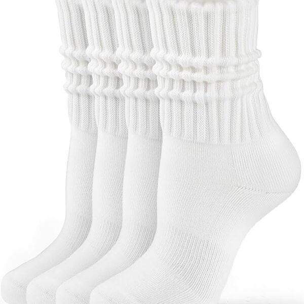 HONGTEYA Crew Socks for Women Cozy Cotton Slouchy