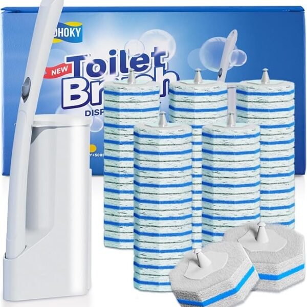 Disposable Toilet Brush Cleaning System with 50pcs Refills Pads