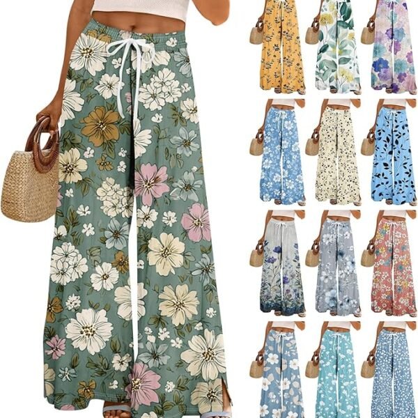 Boho Pants for Women Summer High Waisted