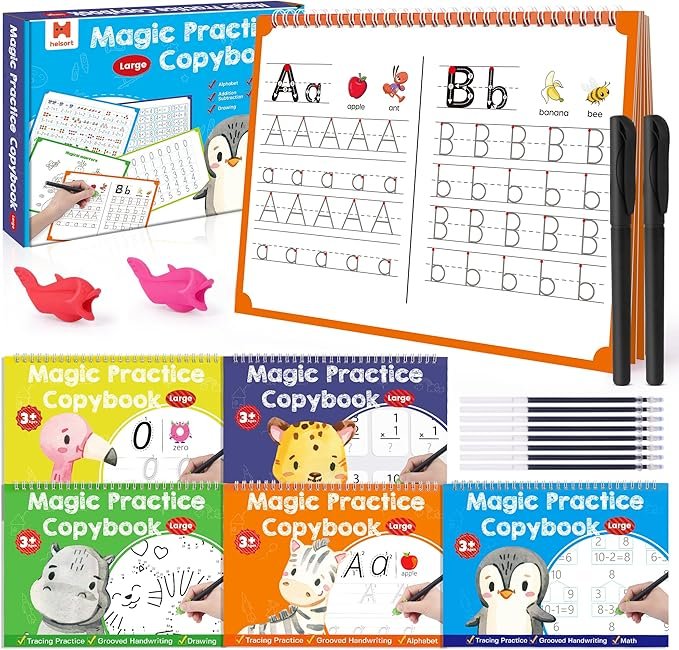 Large Magic Grooved Writing Practice Books for Kids