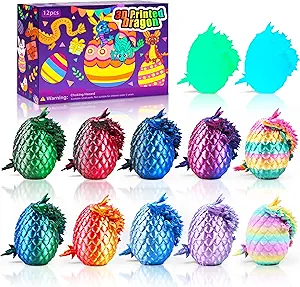 12pcs Easter 3D Printed Dragon Eggs