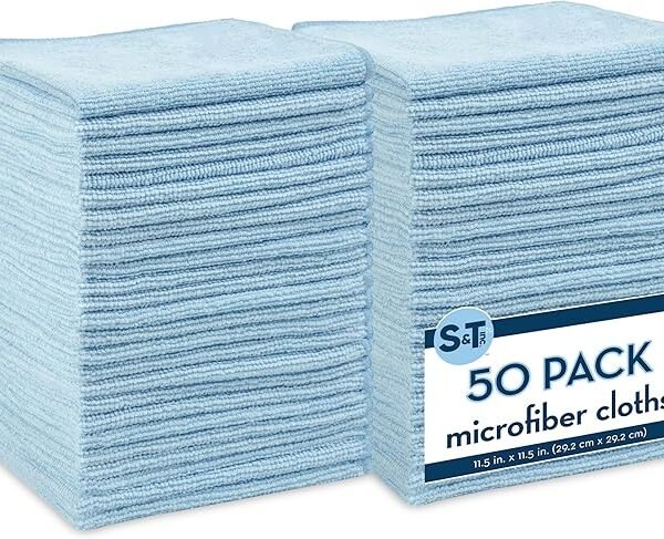 S&T INC. 50 Pack Microfiber Cleaning Cloth