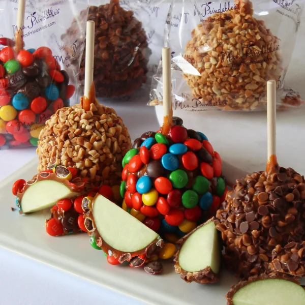 QVS sale Mrs. Prindables 6pc Individual Candy Bar Caramel Apple Assortment