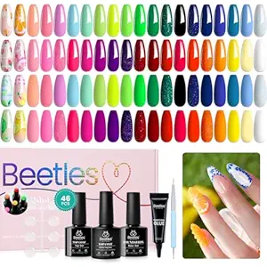 Beetles Gel Nail Polish Set-36 Colors Rainbow Nails Neon