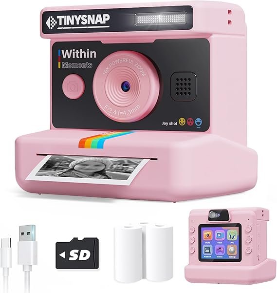 Instant Print Camera for Kids,2.4 Inch Screen Kids Instant Cameras
