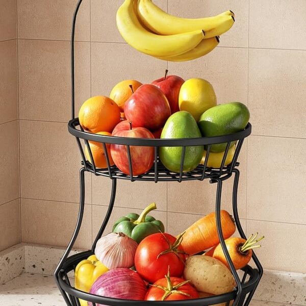 SAYZH 2-Tier Fruit Basket Bowl Stackable