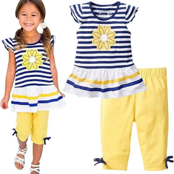 LUKYCILD Baby Girls Summer Clothes Casual Clothing Suit