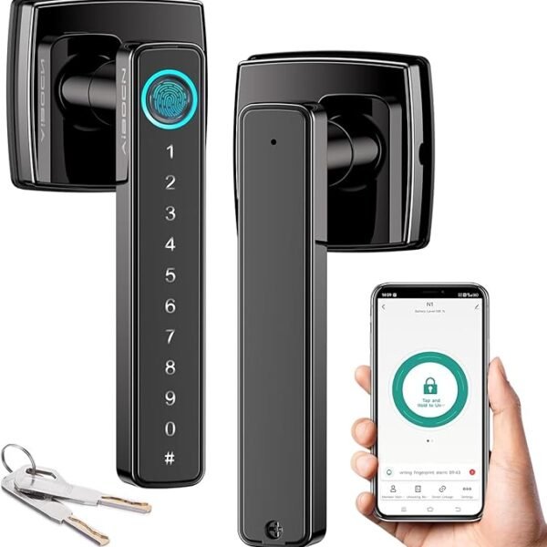 Aibocn Smart Door Lock with Handle, Fingerprint Keyless Entry