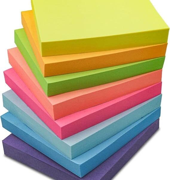 Sticky Notes 3x3, 8 Pack Sticky Pads 100 Sheet/Pad