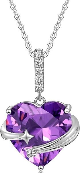 Birthstone Pendant Necklace,925 Sterling