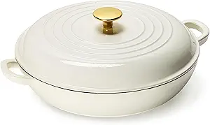 CAROTE 3.4QT Enameled Cast Iron Braiser Pan