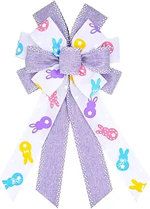 Easter Wreath Bows, Purple White Easter