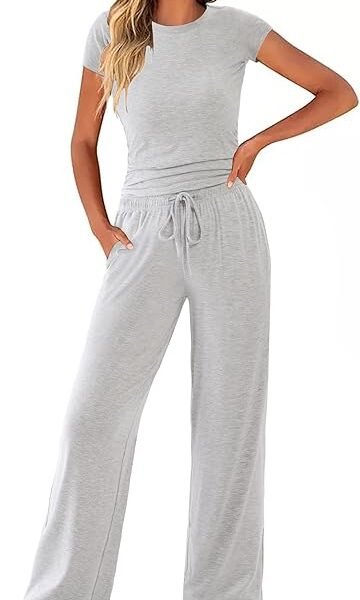 COPYLEAF Two Piece Lounge Sets for Women Wide Leg