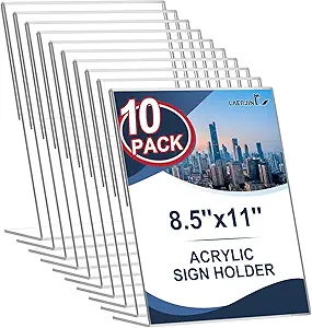 Laerjin 10 PACK Acrylic Sign Holder 8.5 x 11
