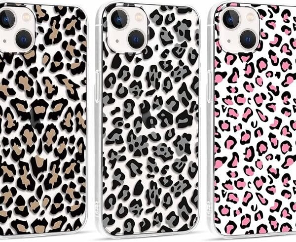 3 Pack Clear Cheetah Print Phone Case for iPhone 13 Mini 5.4"