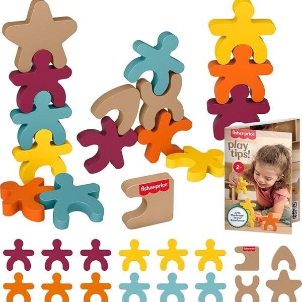Fisher-Price Wood Montessori Toy Stacking Shapes