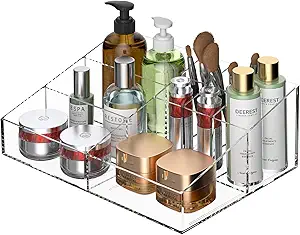 Clear Plastic Countertop Vanity Makeup Organizer