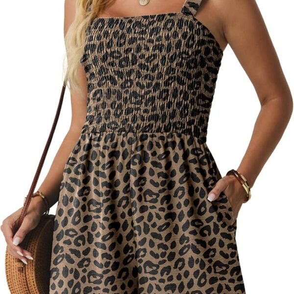 Lepunuo Womens Rompers for Summer Casual Smocked