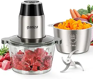 GANIZA Food Processors, Electric Food Chopper with Meat Grinder