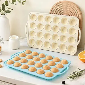 Silicone Mini Muffin Pan with Frame: Nonstick