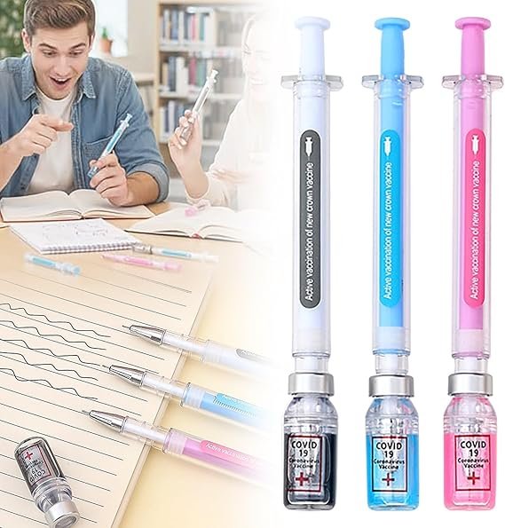 3/6/9-Pack Syringe Pens, New Creative Syringe Shaped Gel