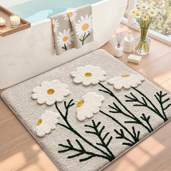 LUMI Bathroom Rugs Cute Daisy
