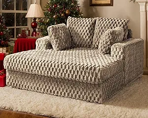 VanAcc 58 Inch Upholstered Chaise Lounge