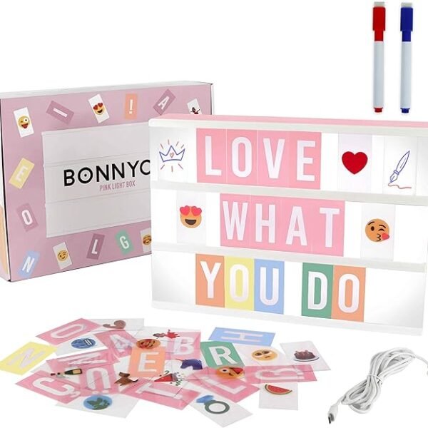 BONNYCO Pink Cinema Light Box with 400 Letters