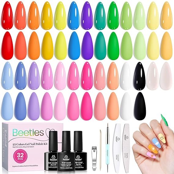 Beetles Summer Gel Polish Set - Doodle Dreams Collection