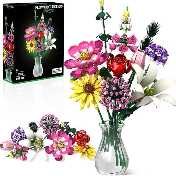 Flower Building Kit, 699 PCS Eternal Flower Bouquet