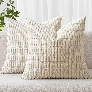 MIULEE Pack of 2 Corduroy Decorative Throw Pillow Covers