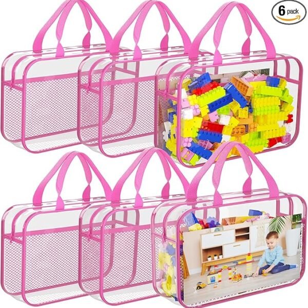 6 Packs Toy Storage Bags with Zipper