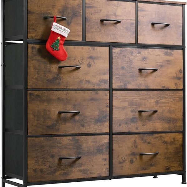 WLIVE 9-Drawer Dresser, Fabric Storage Tower