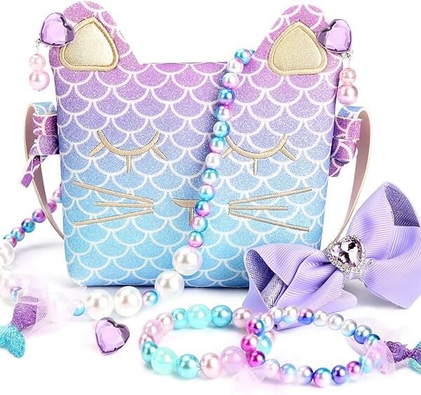 mibasies Purse for Little Girls Dress Up Jewelry Pretend Play