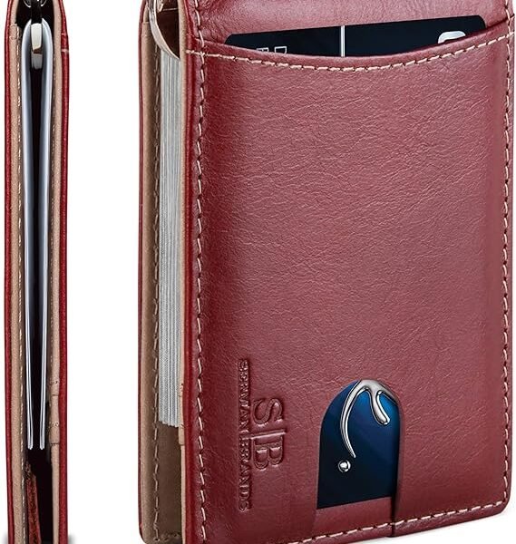 SERMAN BRANDS RFID Blocking Slim Bifold Genuine Leather