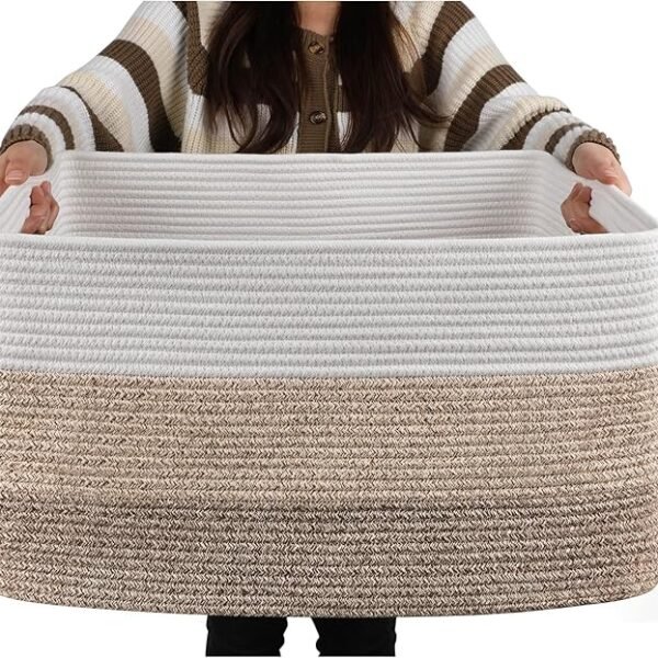 OIAHOMY Large Blanket Basket, 22”x17”x12”
