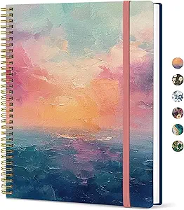 Taja Large Spiral Lined Journal for Women, 8.5" x 11"