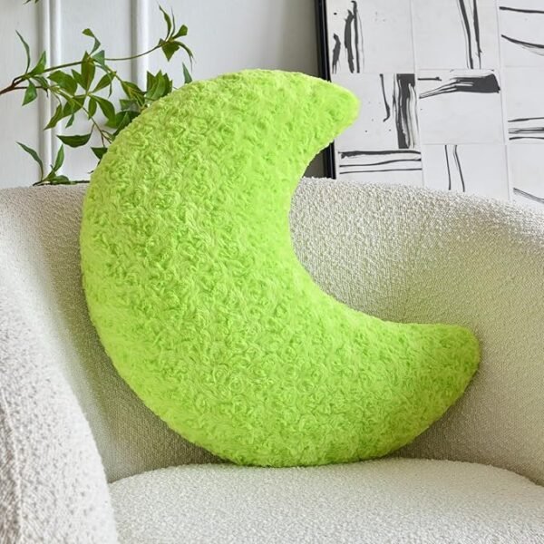 Moon Pillow, Moon Shaped Pillow with Soft Faux Fur