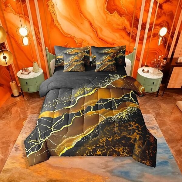 Erosebridal Shiny Comforter Set Crack Fluid Bed