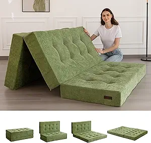 MAXYOYO Tri-Fold Mattress, 6 Inch Tufted Folding Mattress