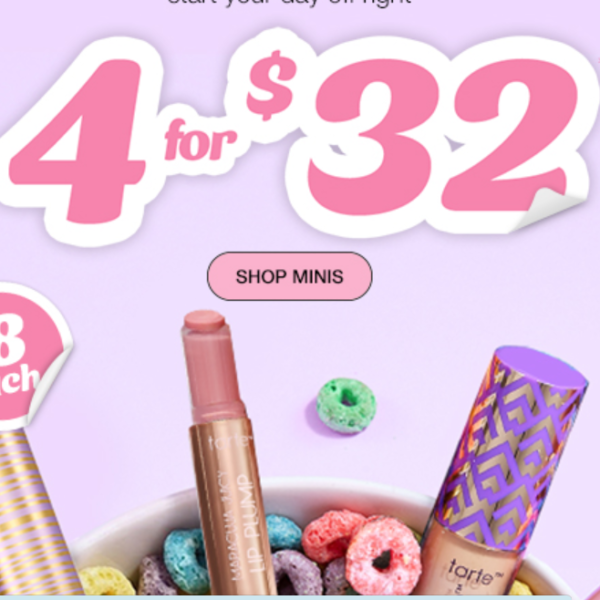 Tarte 4 for $32 today!