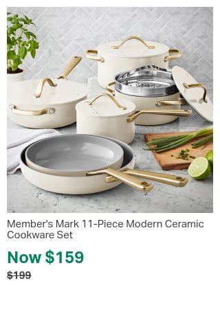 $40 off at Sam's Club 11-Piece Modern Ceramic Cookware Set