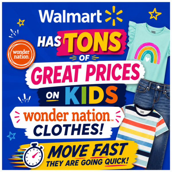 Walmart has TONS of great prices on Wonder Nation kids clothes