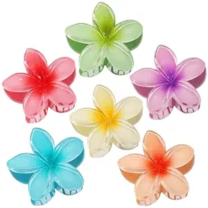 CHANDAT Flower Hair Clips 6 PCS Hawaiian Claw Clips
