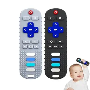 YAPROMO 2Pcs Teething Toys, Silicone TV Remote Teethers