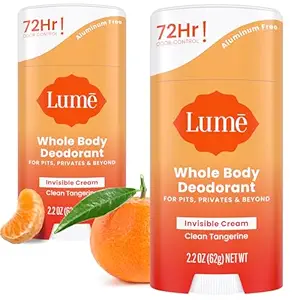 Lume Whole Body Deodorant - Invisible Cream Stick - 72 Hour Odor Control