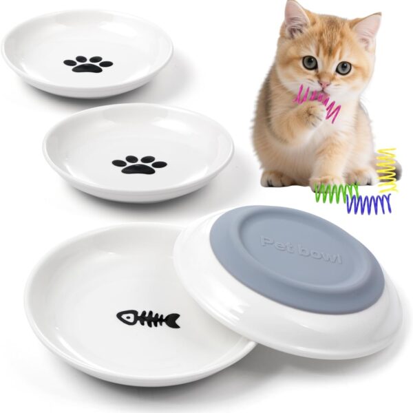 Ceramic Cat Food Bowls for Indoor Cats and Kitten