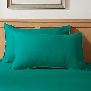 TOSMO 100% French Linen Pillowcase Queen Size