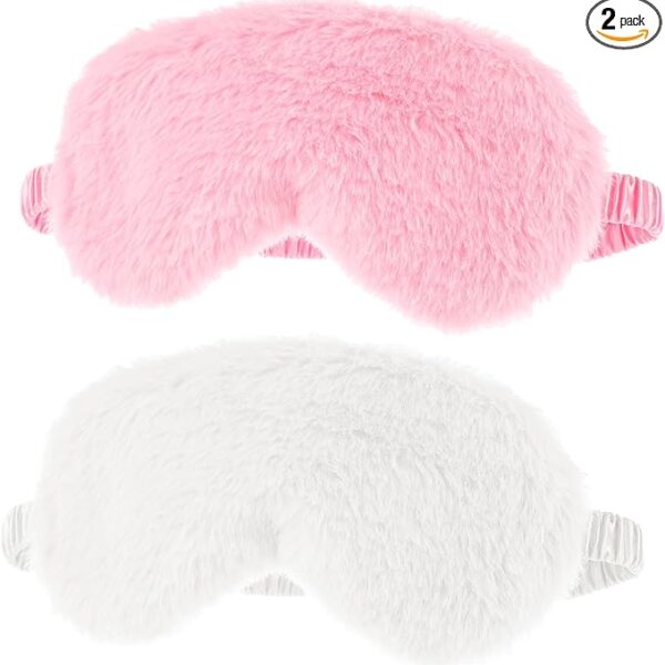 Sibba Plush Eye Mask, 2Pcs Furry Sleep Masks